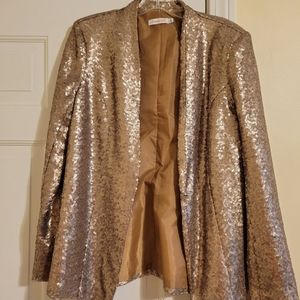 ShoeDazzle Gold Sequins Blazer